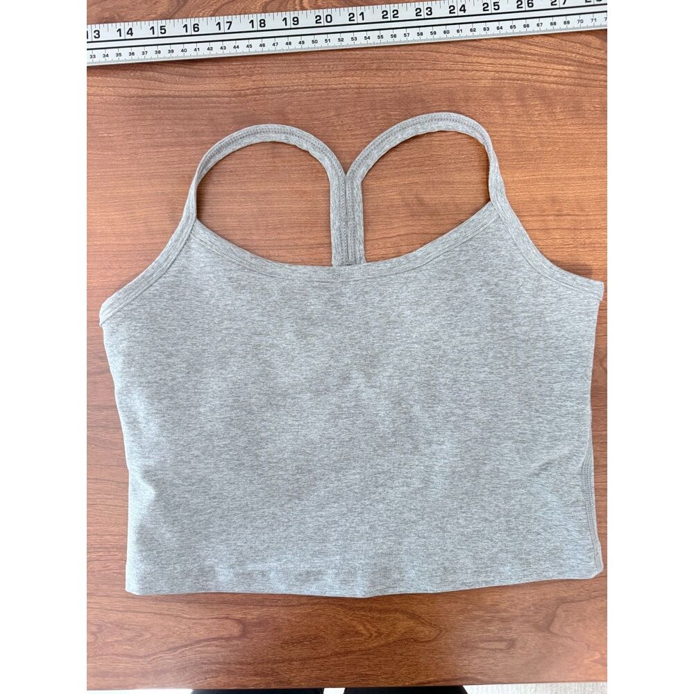 Beyond Yoga Spacedye Tank M Gray Keyhole Racerback Cropped Pilates Athleisure